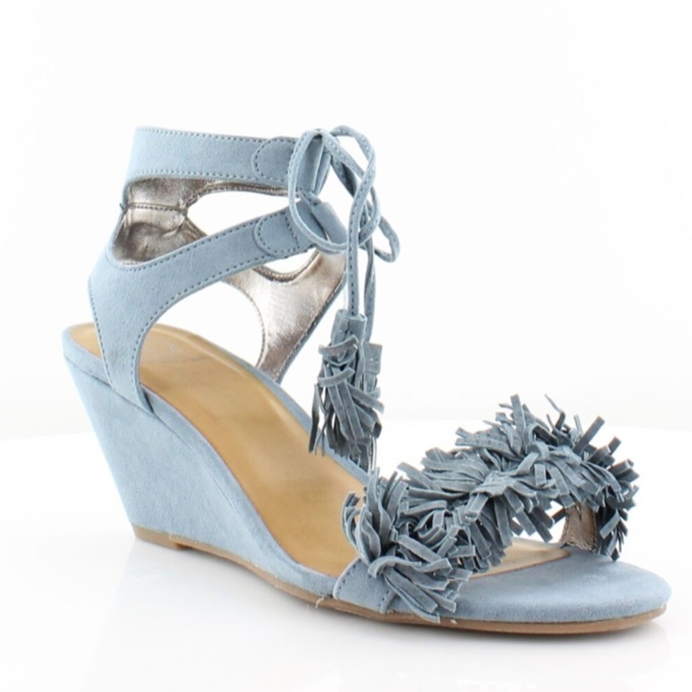Mhaniya Fringe Wedge Sandals